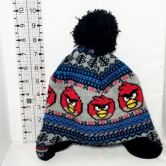 Angry Birds Knit Beanie H&M Warm Hat Large Pompom Holiday Winter Design - Picture 3 of 3